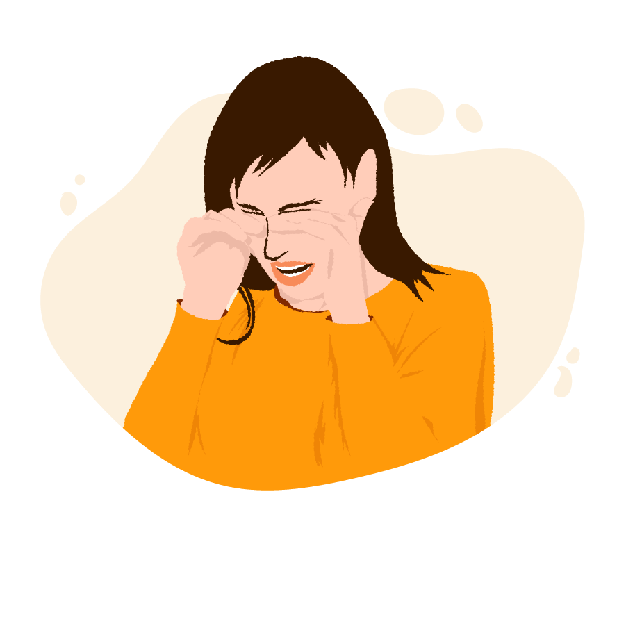 An image of a girl experiencing pain in her eyes.