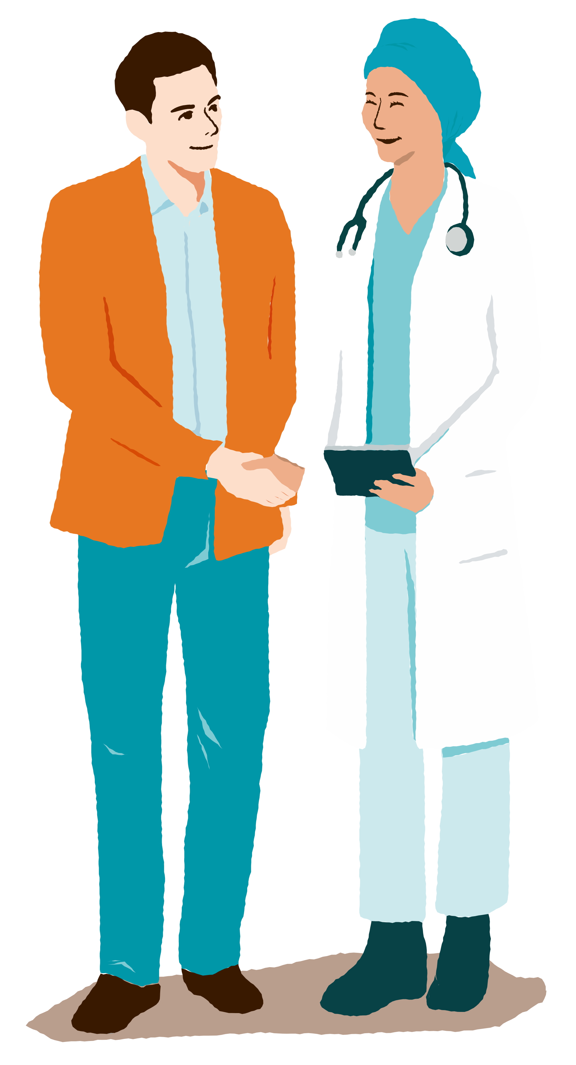 A man shakes hand with a doctor