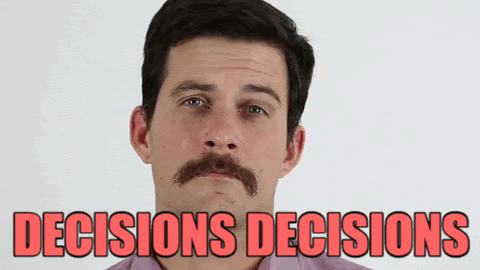 Man is thinking about decisions