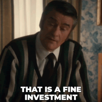Man says to someone that it is a fine investment