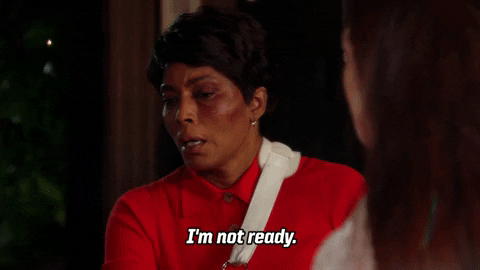 Worried woman does not feel ready